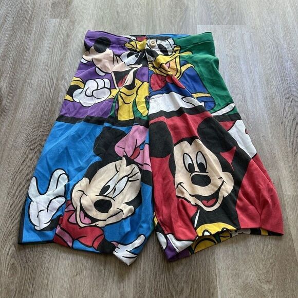 RARE Vintage Handmade Custom Walt Disney Mickey High Waist Skater Shorts 80s 90s - Picture 1 of 13